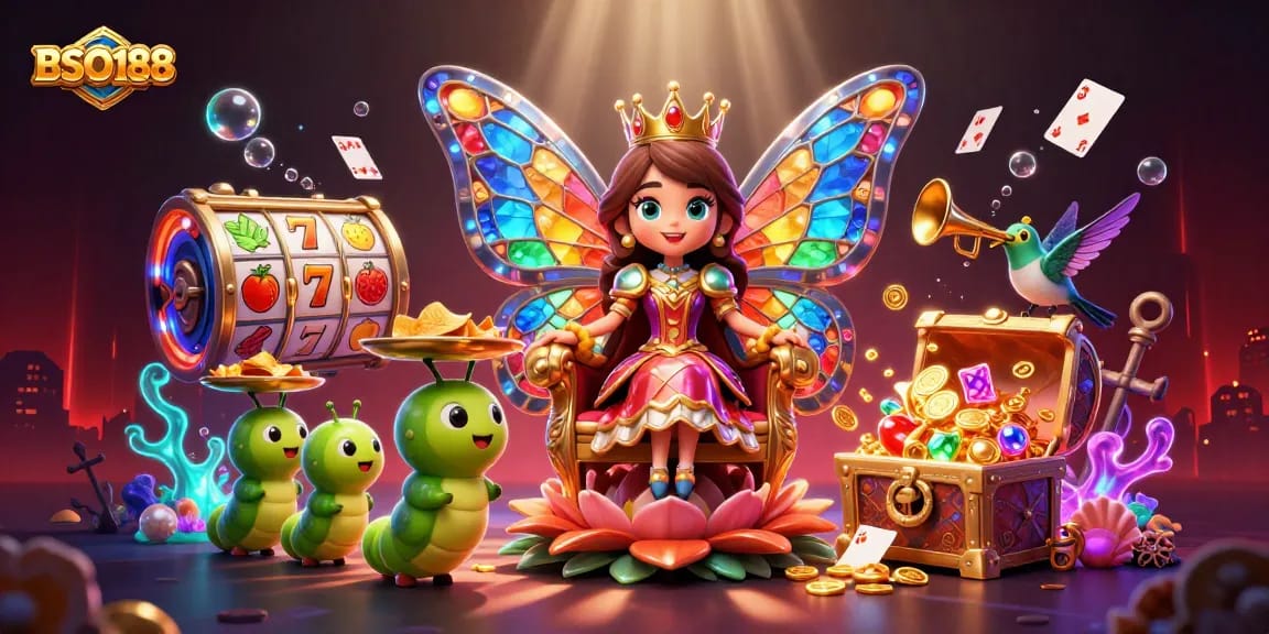 Engage in thrilling gameplay at BSO188 with vibrant slot reels and luck-filled symbols.
